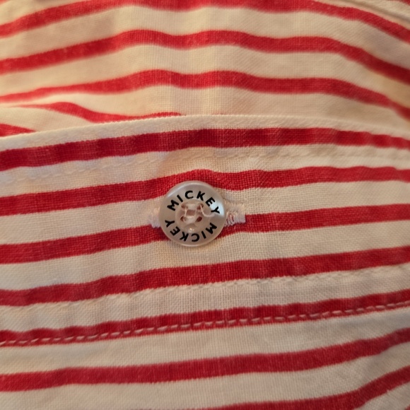 Mickey Unlimited × Jerry Leigh Embroidered Striped Button Down Womens Size Small - Picture 8 of 15